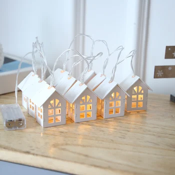 

10LED 1.5m Fairy String Lights Party Garland Decor Wooden House Lamp Room Decor String Lamp Wedding Party Holiday Fairy Lights