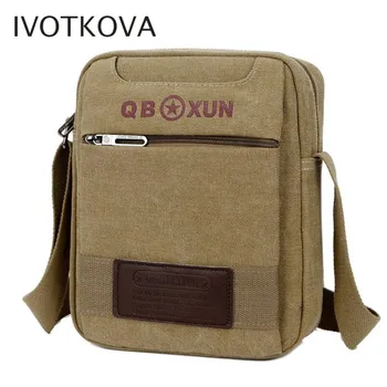

IVOTKOVA Men Handbag Canvas Messenger Shoulder Bags Casual Business Male Cross Body Bags New Design Small Bag