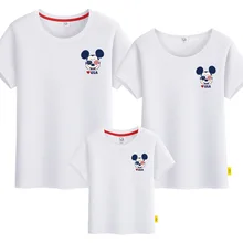 Jargazol Mom and Daughter Matching Clothes Summer Mickey T Shirt Couple Matching Outfits Vacation Tops Dad Son Family Look