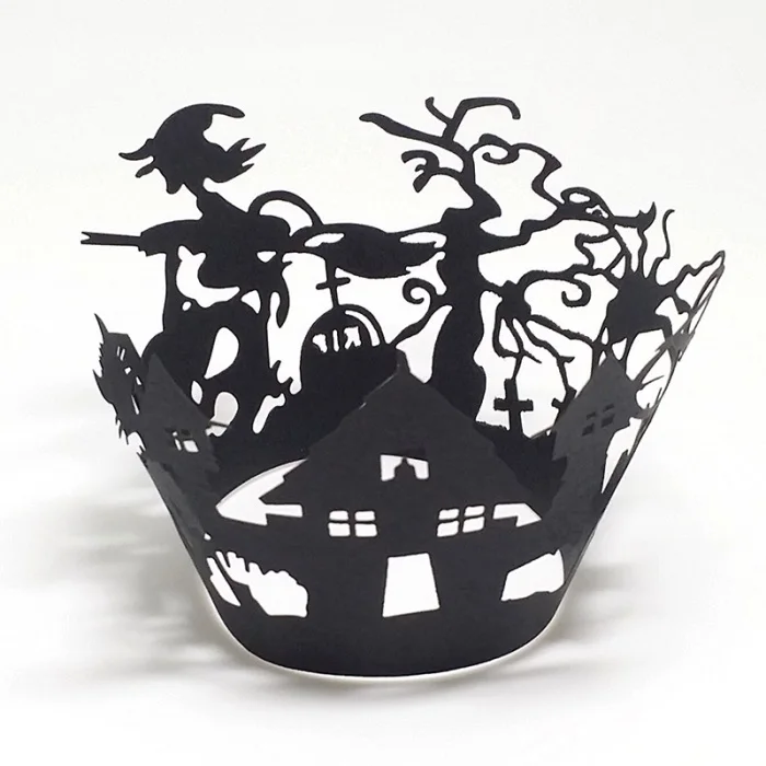 25pcs Filigree Artistic Bake Cake Paper Cups Little Vine Lace Cupcake Wrappers Baking Cup Holder PI669