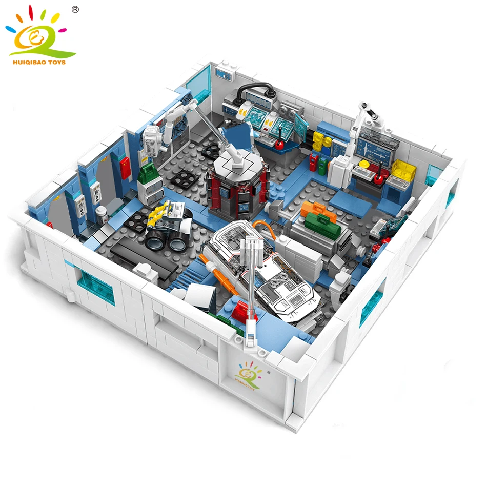 Cena HUIQIBAO zabawki 4w1 1006 sztuk wędrówki ziemi stacja kosmiczna klocki Legoingly City Aerospace Lab klocki dla dzieci zestaw