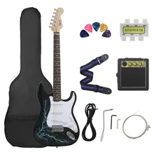 

M MBAT 21 Frets 6 Strings Electric Guitar Kit Solid Wood Body Maple Neck with Picks Speaker Necessary Guitar Parts & Accessories
