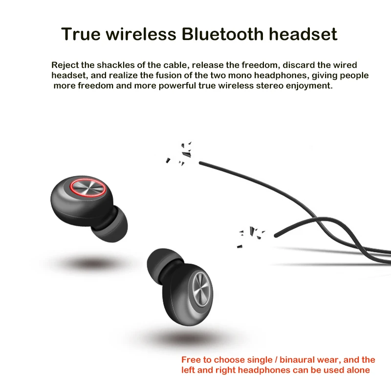TWS, мини Bluetooth 5,0, наушники, портативные, TWS, настоящие, беспроводные, в уши, 3D стерео звук с микрофоном, громкая связь, спорт, авто сопряжение, гарнитура