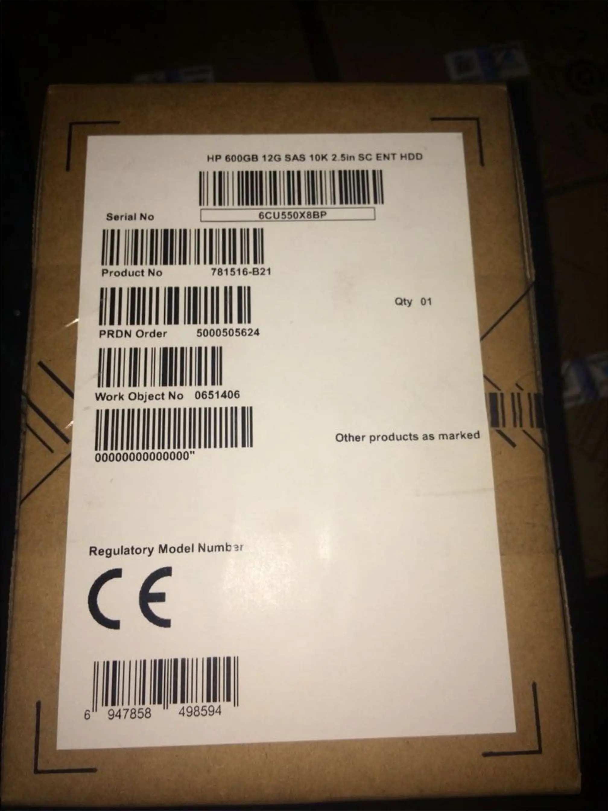 781516-B21 781577-001 781514-001 781581-002 600G SAS 10K SFF SC DS HDD оригинальная упаковка в коробке |
