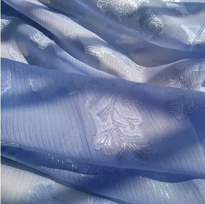 Цветные шелковые срезанные цветы, шифоновая ткань ручной работы с шифоновым цветком, кружевная ткань с узором в виде ракушки, аксессуары для одежды D604 - Цвет: Blue