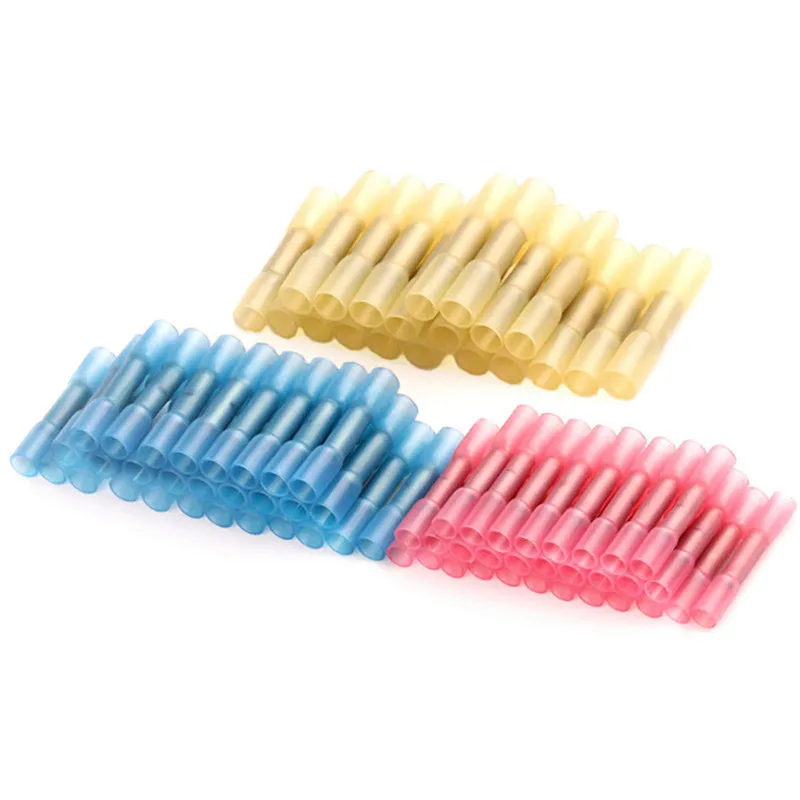 

100 Pcs Heat Shrink Terminals Insulated Butt Electrical Splice Wire Connectors Cable Crimp Terminal Connector