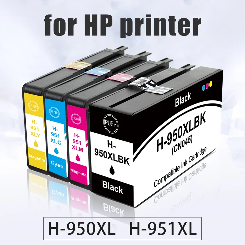 Cartucho de Tinta Compatível com hp Hp951 para Impressora Hp950 Officejet Pro 8100 8600 251dw 276dw 8630 950xl 951xl 950 hp 951 4 950XL 951XL Cartucho de Tinta Compatível com