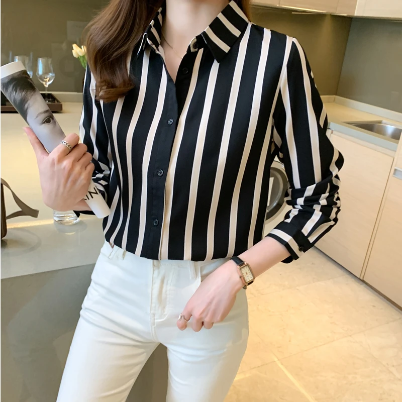 Camisas con a rayas para Mujer, Blusas de manga larga para primavera y otoño, a la - AliExpress