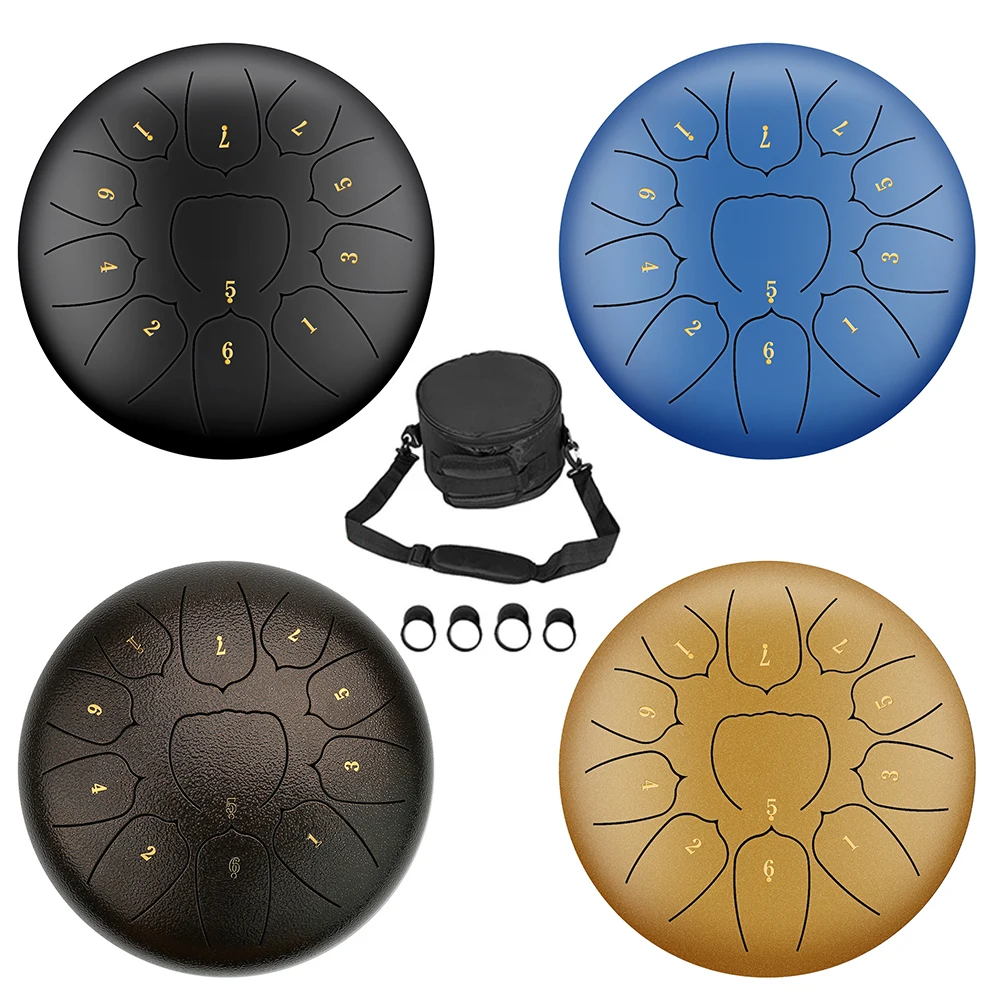 10 дюймовый мини-барабан 11 тон Сталь язык ударных Handpan инструмент с сумкой для переноски Музыкальные инструменты