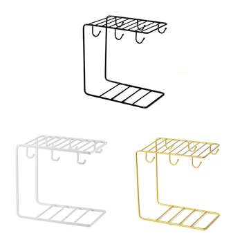 

Coffee Cup Plates Iron Rack Creative Iron Drain Shelf Cup Holder Household Mug Storage Kitchen Rack