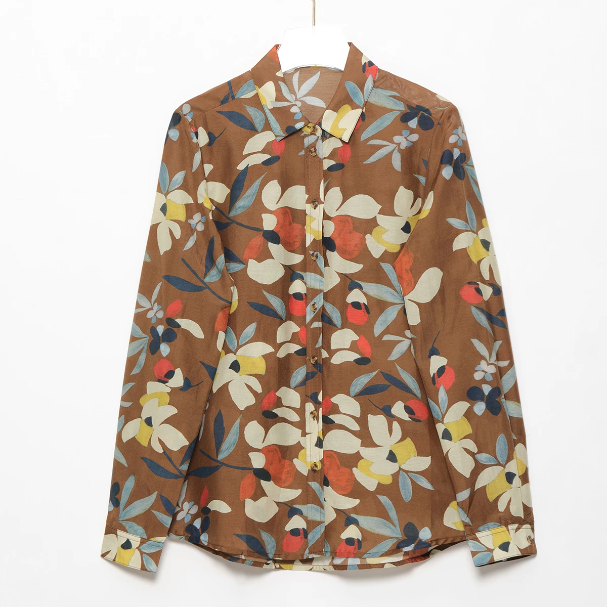 Chic Floral Printed Shirt Women Summer Vintage