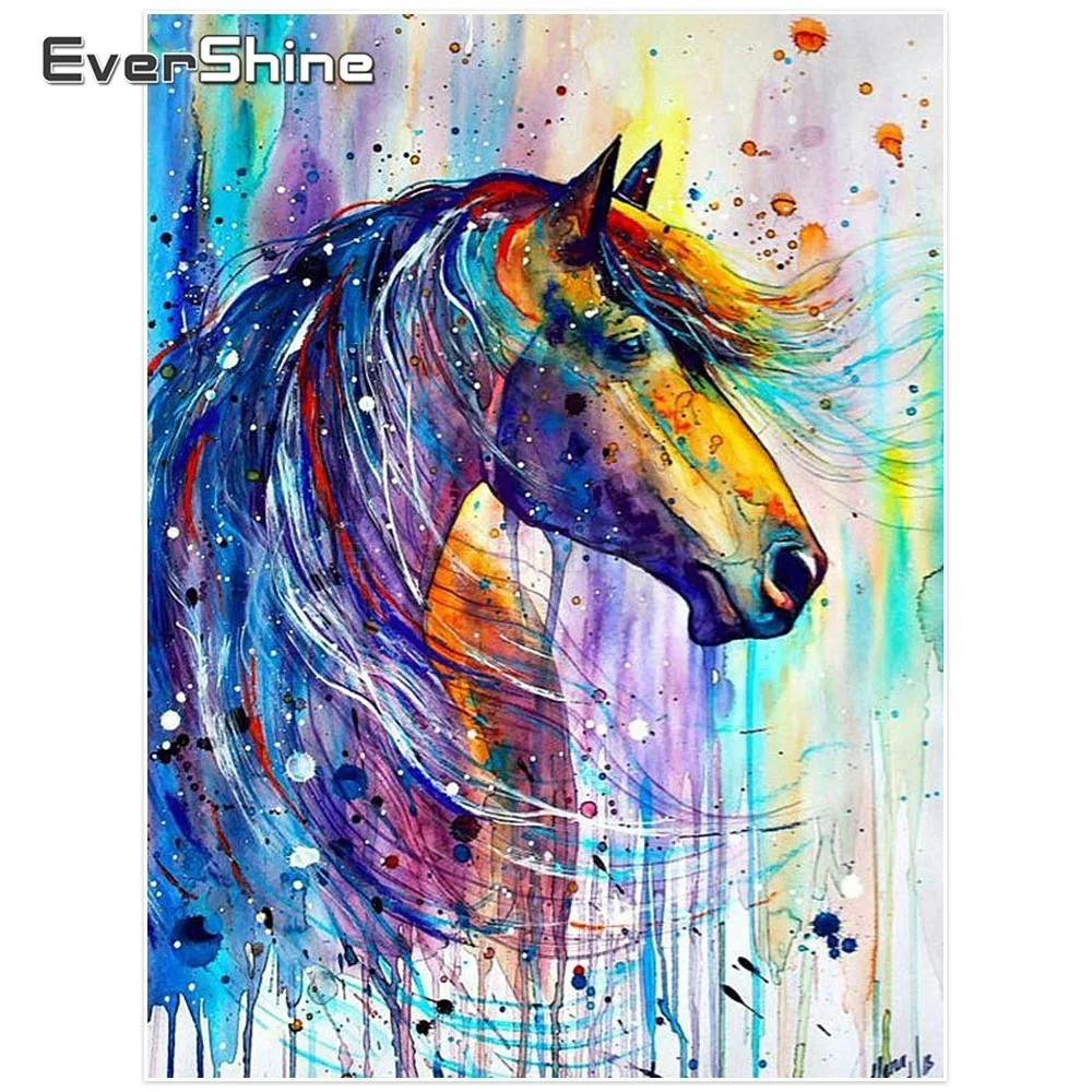 Evershine Animals Paint With Diamonds Full Square Diamond Embroidery Display Horse Picture Of Rhinestones Mosaic Home Decor | Дом и сад