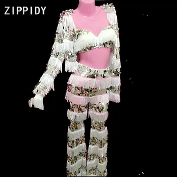 

White BOL bright Sequin corset bra top female singer ballet dancer 3 dresses