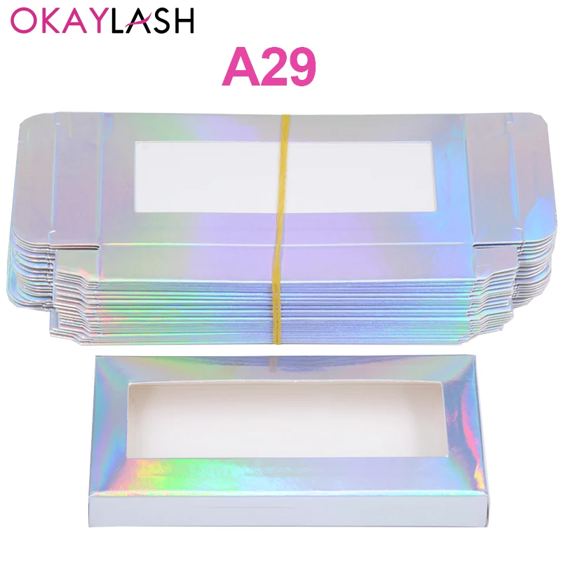 OKAYLASH розовые синие черные Разноцветные бумажные коробки для упаковки ресниц