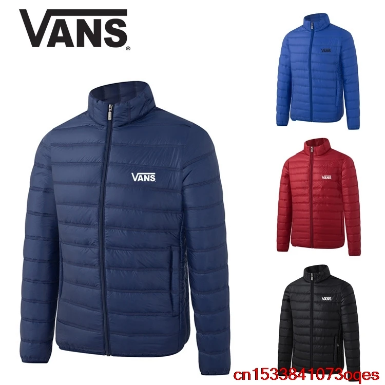 

Brand Vans- Men Down Jacket Men's Slim Thick Warm Solid Color Hooded Down Coats Fashion Casual Down Jackets Male 1VA8
