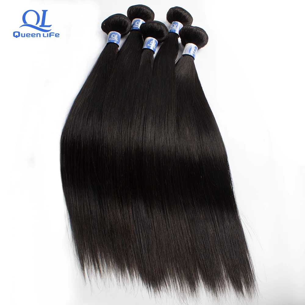 Queenlife 3 пряди прямые пряди для волос 8-30 34 36 38 дюймов Remy бразильские человеческие волосы