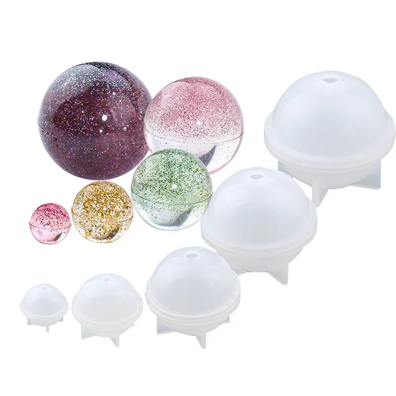 

Soft Silicone Round 3D Ball Mold Universe Epoxy Resin Mold For UV Resin Jewelry Making DIY Crafts 5 Sizes