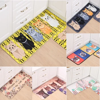 

Modern Cartoon Kitchen Mat Anti-Slip Bathroom Carpet Home Entrance/Hallway Door Mat Wardrobe/Balcony Area Rug Cute Carpets
