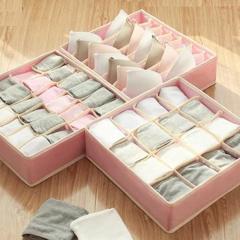 

Foldable Bra Drawer Storage Box Washable Closet Organizer Underwear Sock Classify Storage Container Wardrobe Finishing Box Case