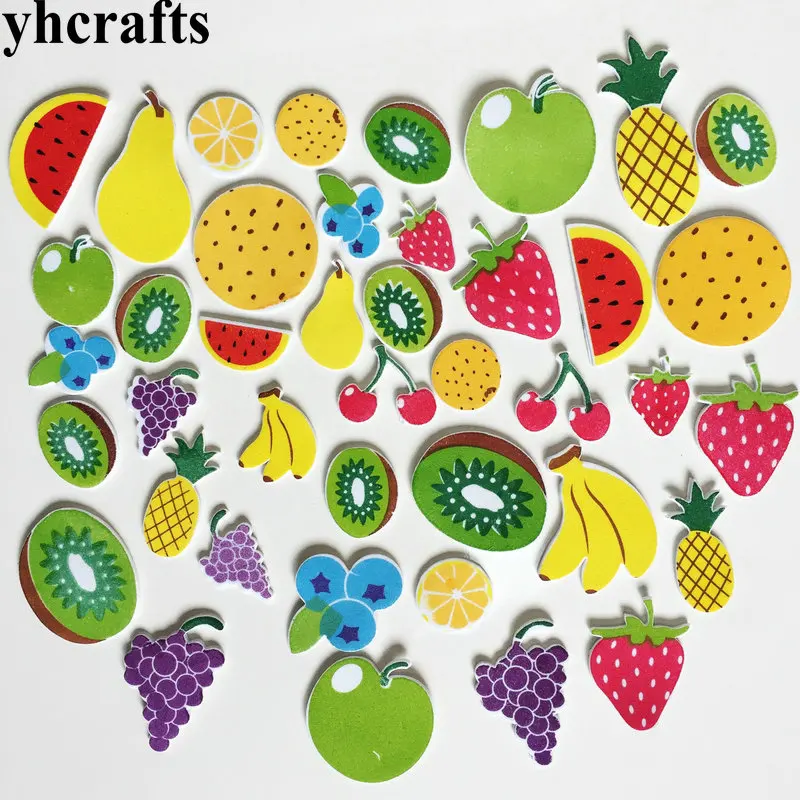 40PCS fruit 1 пакет/Партия. Блестящая пена Звезда Сердце неправильные наклейки, детские игрушки. Набор для скрапбукинга. Ранние образовательные DIY. Дешево. Детский сад ремесло - Цвет: 40PCS fruit