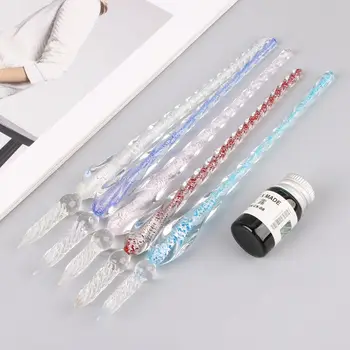 

Vintage Handmade Glass Dip Signature Ink Fountain Pen Writing Tool Offices School Stationery With Gift Box