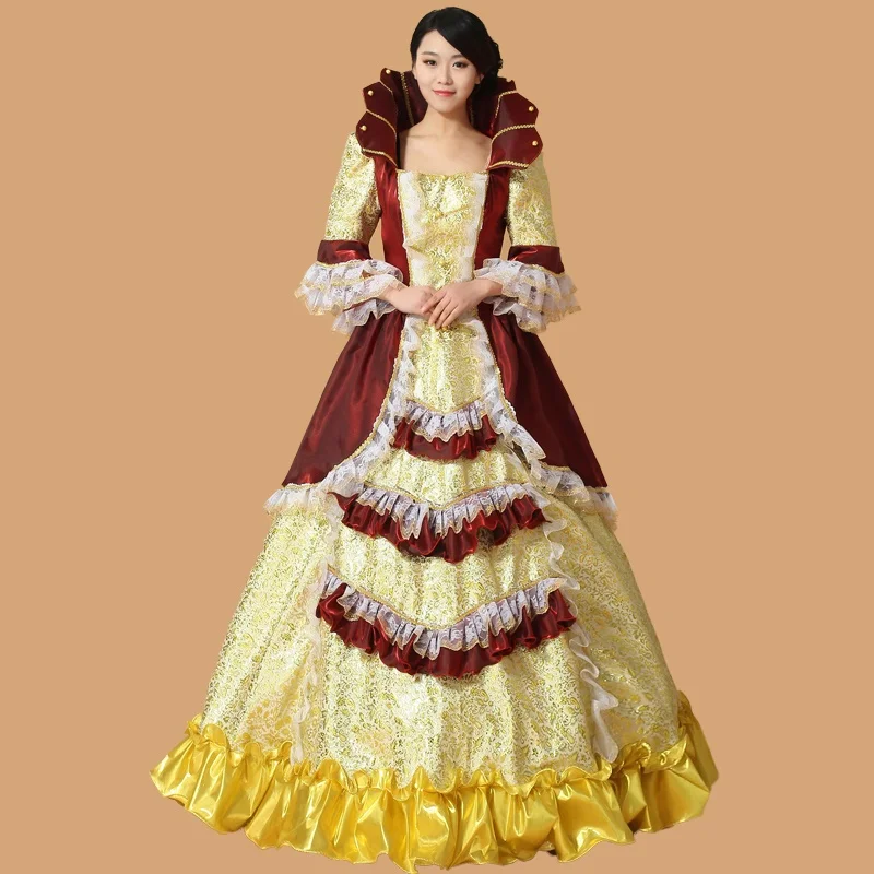 Исторические костюмы Rococo маскарадное платье 18-го века в колониальном стиле
