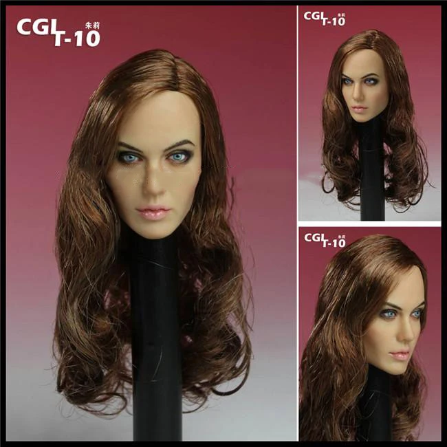 

1/6 Female Angelina Jolie Head Sculpt Fit 12" HT CGL T-10 Female Suntan Colo Action Figure Doll