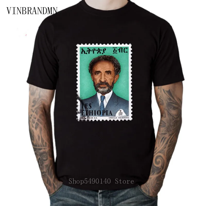 Новая футболка с изображением императора Haile Selassie героев Эфиопии Мужская