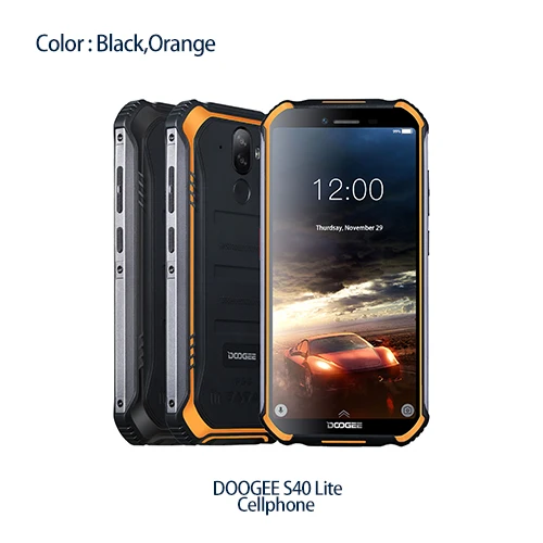 IP68 DOOGEE S40 Lite четырехъядерный 2 ГБ 16 ГБ Android 9,0 прочный мобильный телефон 5,5 дюймов дисплей 4650 мАч МП отпечаток пальца - Цвет: Standard