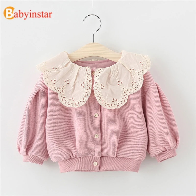 Babyinstar/Детское пальто осеннее для девочек верхняя одежда с цветочным рисунком