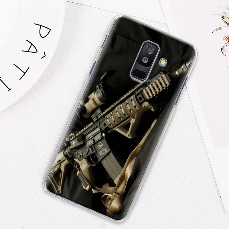 AK47 Handgun Gun BUllets Phone Case for Samsung Galaxy M10 M20 M30 M40 J4 J6 J8 J4+ J6+ Hard Cover Capa