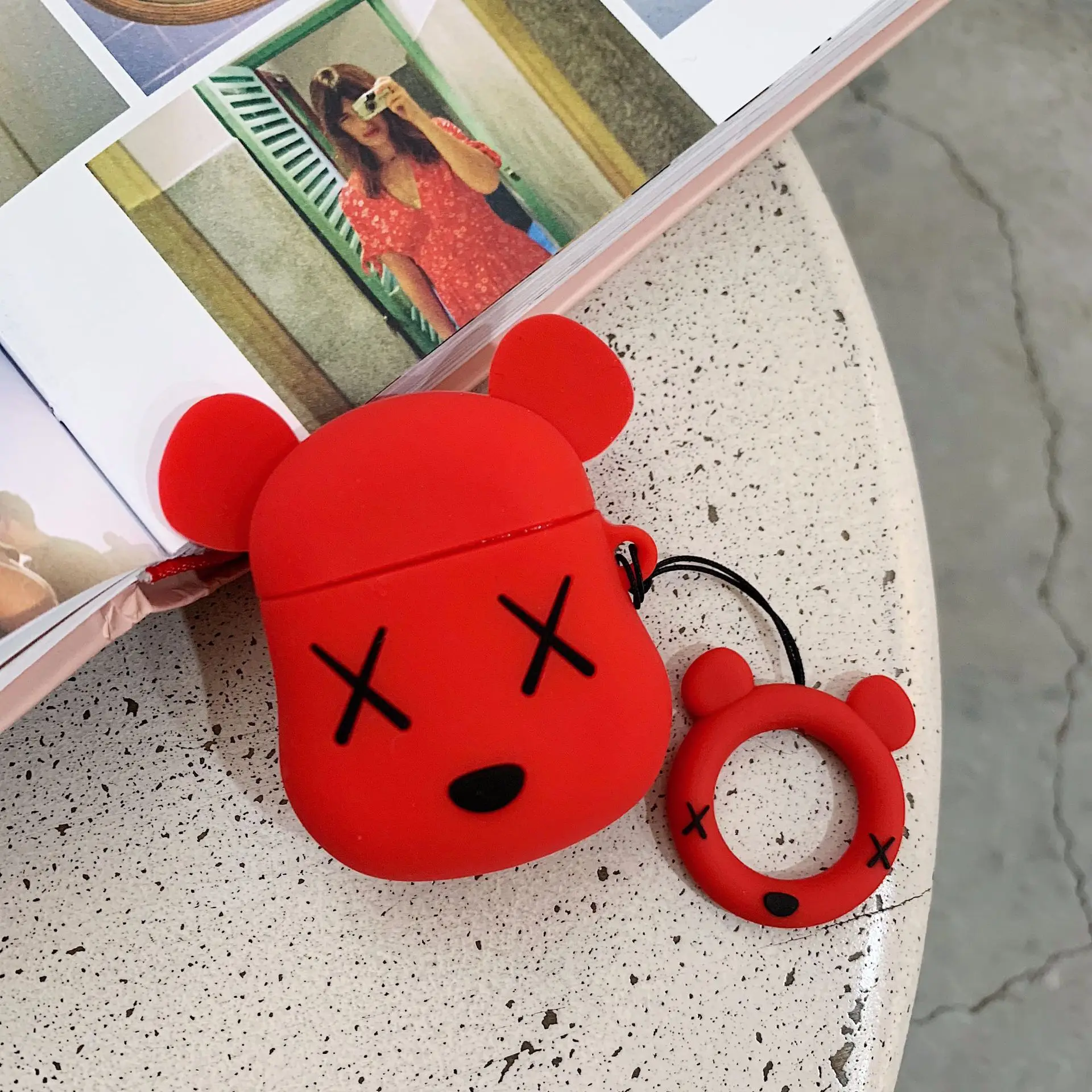 

Cartoon Kaw Trends Kawai Bear Earphone Shockproof Protective Case Cover Skin For Apple AirPods 1 2 Universal