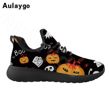 

Aulaygo Happy Halloween Design Kids Shoes Children Mesh Breathable Soft Sports Sneakers Lace Up Toddler Soft Footwear Gift 2020