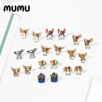 

2020 New GIZMO Gremlins Stud Earring Movie Cartoon Animal Acrylic Earring Epoxy Resin Jewelry Cute Earrings