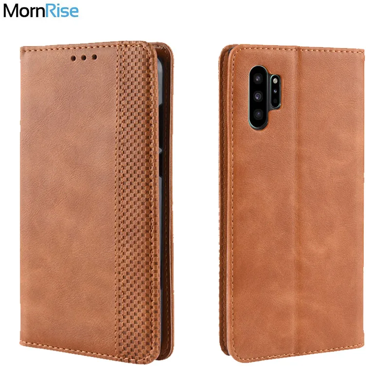 

For Samsung Note 10 10 Plus Case Book Wallet Vintage Slim Magnetic Leather Flip Cover Card Stand Soft Cover Luxury Phone Bags