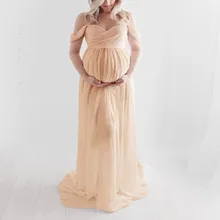 Сексуальное летнее вечернее платье для беременных женщин с открытыми плечами, длинное платье с оборками для беременных