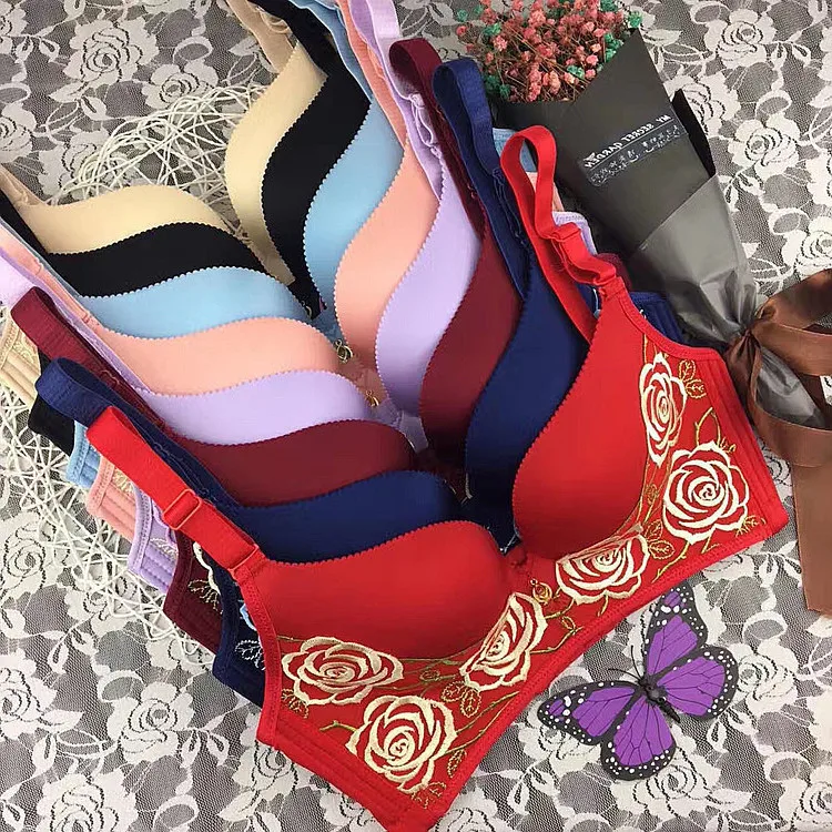 

2019, сексуальное женское нижнее белье, розовый кружевной бюстгальтер, костюм, 3D Массажная чашка, воздухопроницаемость, без стального кронштейна, вышивка кружевом # qwe