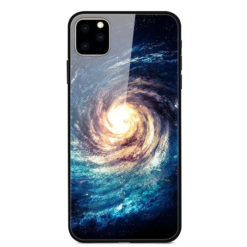 Для iPhone 11 Pro Max, чехол из закаленного стекла, планета космос, чехол из стекла для iPhone 11 11Pro Pro, максимальный чехол, оболочка