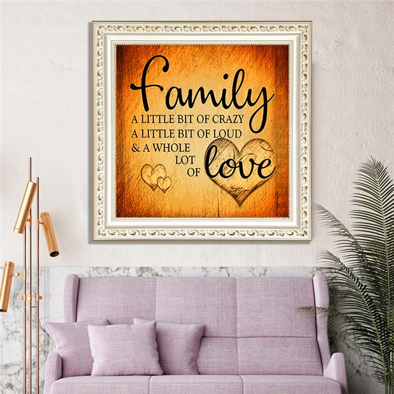

1 PC Diamond Painting Without Frame English Letters 40*40cm Size Home Decoration DIY Painting Resin
