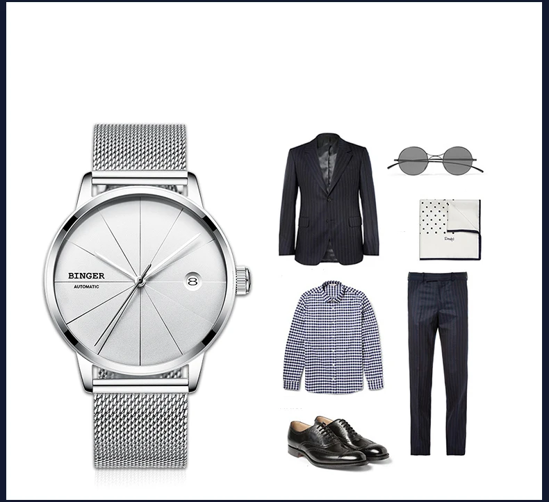 Бингер Для мужчин s часы Элитный бренд автоматические механические Для мужчин часы сапфировые наручные часы мужской Япония NH35A двигаться