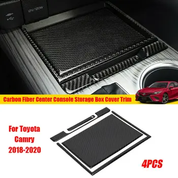 

Durable And Practical Carbon Fiber Center Console Storage Box Cover Trims For Toyota Camry 2018-2020