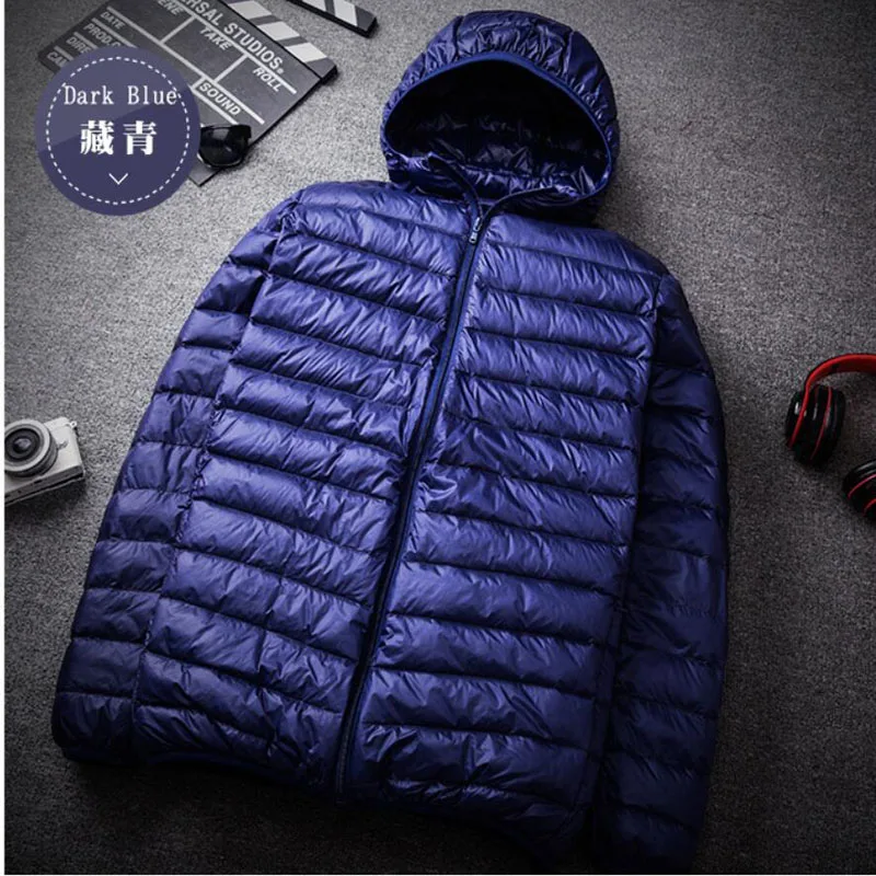 Large size thin and light hooded men's down jacket large size coat man puffer plus winter jacket men 9XL 12XL 11XL 10XL