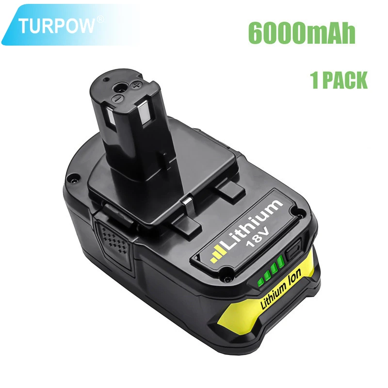 6000mAh 1pack Turpow сменная батарея для электроинструментов Ryobi 18 в 6000 мАч 9000 мАч P108 батарея RB18 литий-ионная аккумуляторная батарея - Цвет: 6000mAh 1pack