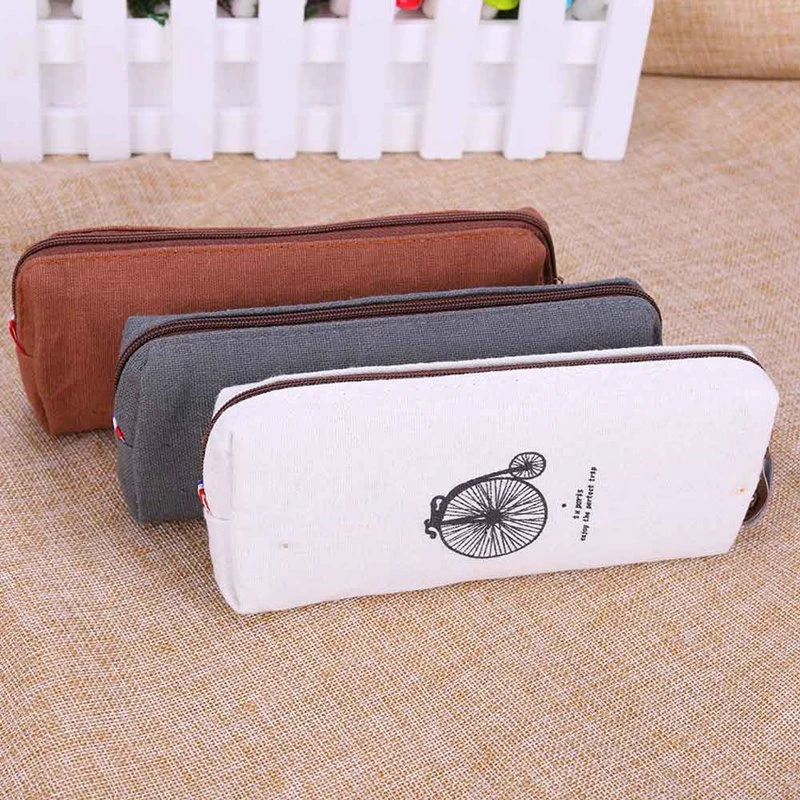 Estuche Retro de lino y estilo de París lápices, Material de papelería para estudiantes, suministros de oficina, 1 unidad|Estuches escolares| - AliExpress