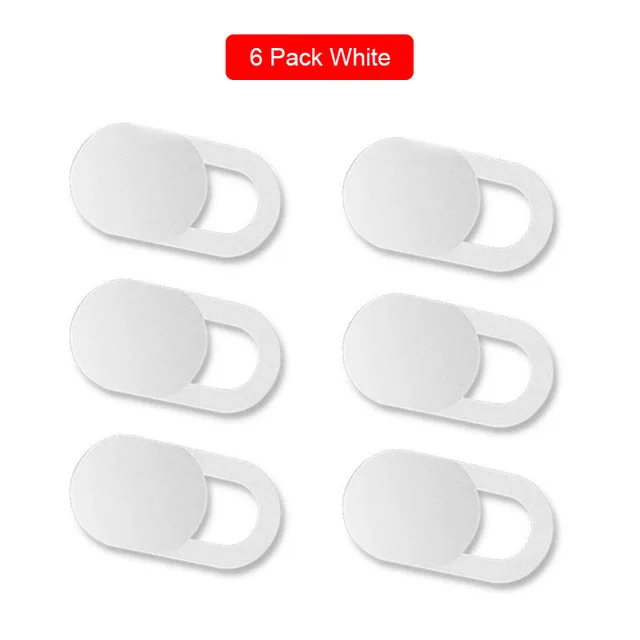 6pcs white Чехол для веб-камеры магнит затвора слайдер Пластиковая камера протектор для Macbook Mac IPad IPhone ПК и ноутбуки веб-камера объектив стикер конфиденциально - Цвет: 6pcs white