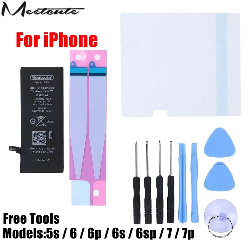 Meetcute Оригинальный аккумулятор для телефона Apple iPhone 5s 6 6P 6s Plus сменные батареи 1715