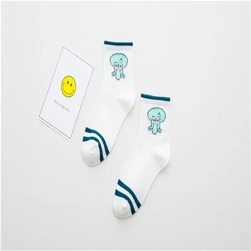 Morematch/осенние женские носки; милые носки для девочек с изображением животных из мультфильма «Губка Боб»; зимние теплые хлопковые носки для женщин; рождественские подарки - Цвет: Style 4