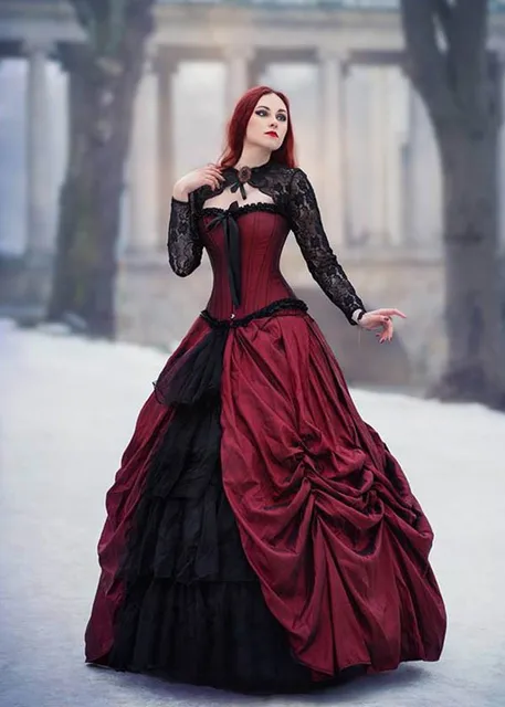 Red Gothic Wedding Dress Plus 