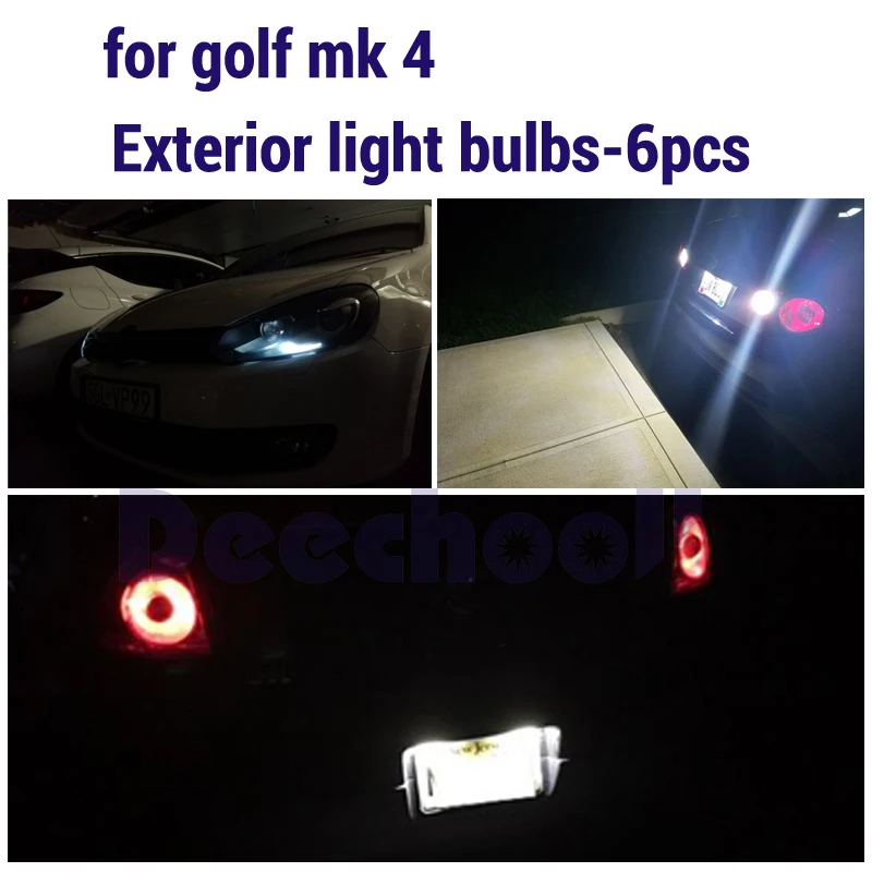 Кристально-синий Canbus белый обратный свет+ лампы номерного знака для VW GTI Golf 4 5 6 mk5 mk4 mk6 Mk IV V MKVI светодиодный внешний комплект(99-14 - Испускаемый цвет: Кристально-синий