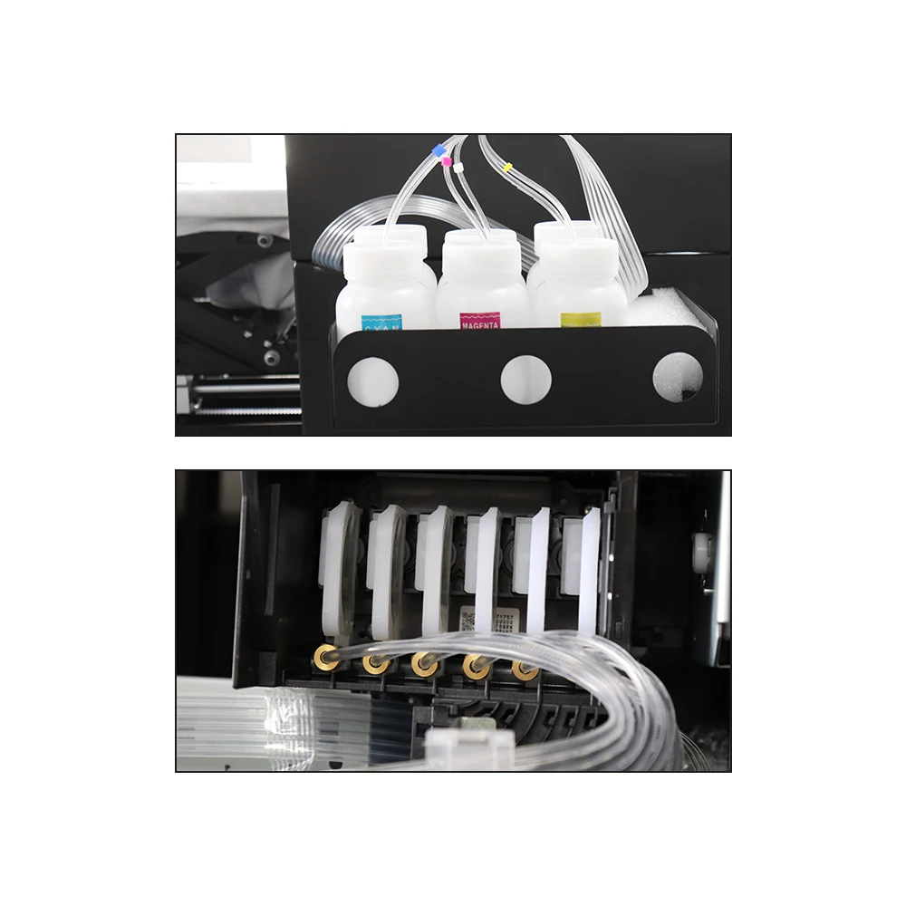 DTG Printer A4 Size 6 Colors Direct to Garment T-Shirt Flatbed Printing Machine for Dark and Light Clothes High Quality